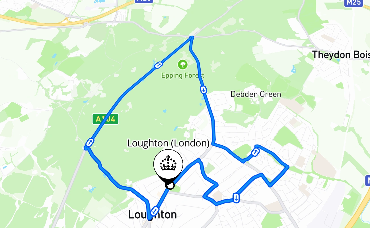 Loughton (London) 驾考路线 #2471 地图 - ENG 英国