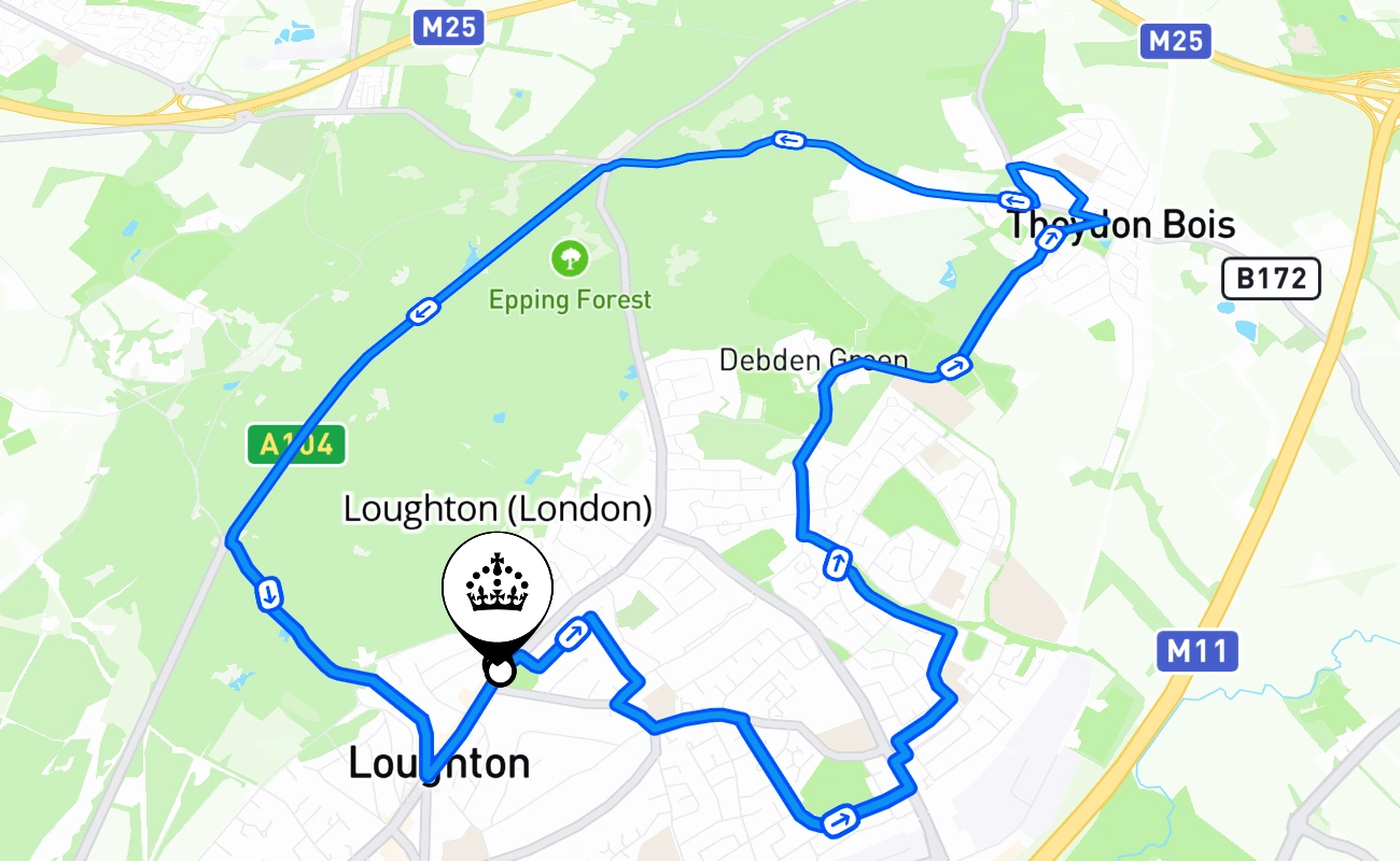 Loughton (London) 驾考路线 #2738 地图 - ENG 英国