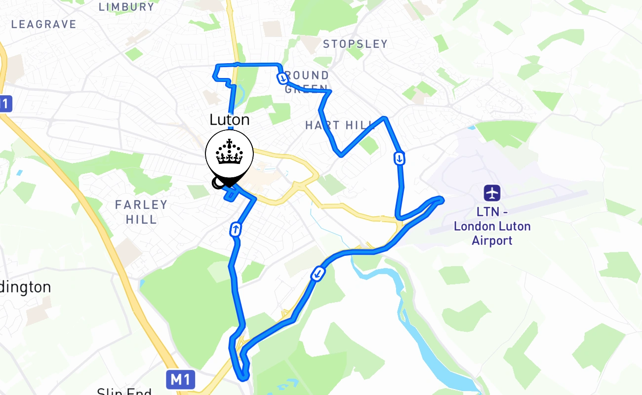 Luton 驾考路线 #2641 地图 - ENG 英国