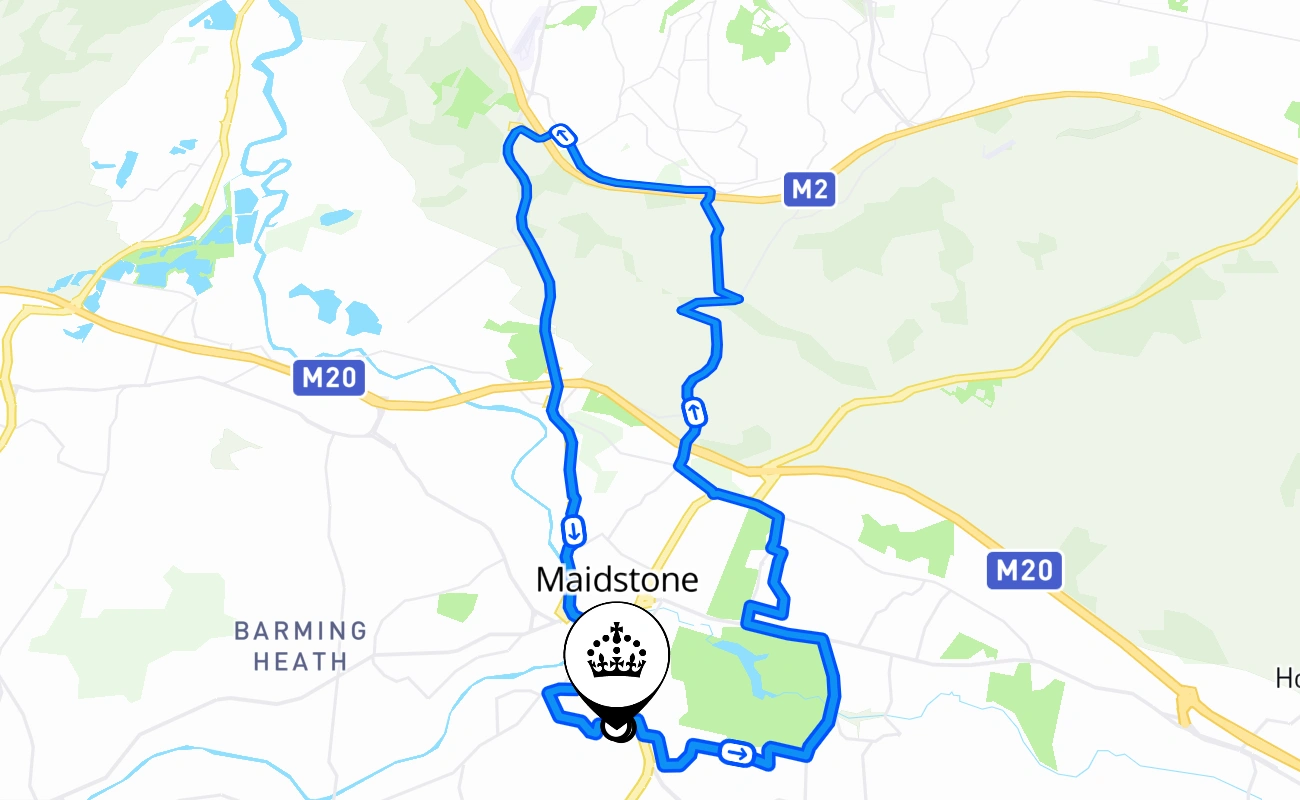 Maidstone driving test route #713 map - ENG United Kingdom