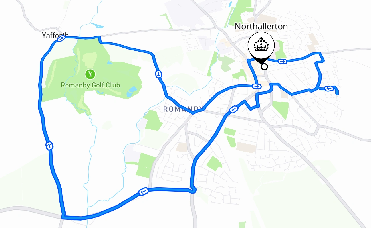 Northallerton 驾考路线 #2395 地图 - ENG 英国