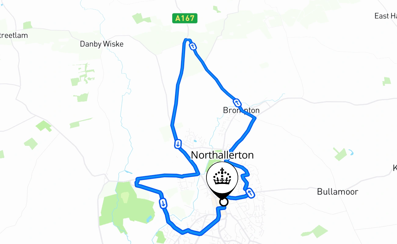 Northallerton 驾考路线 #2397 地图 - ENG 英国