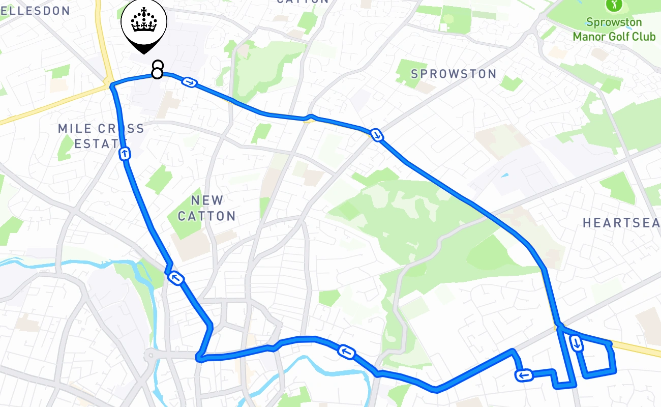 Norwich (Jupiter Road) 驾考路线 #2787 地图 - ENG 英国