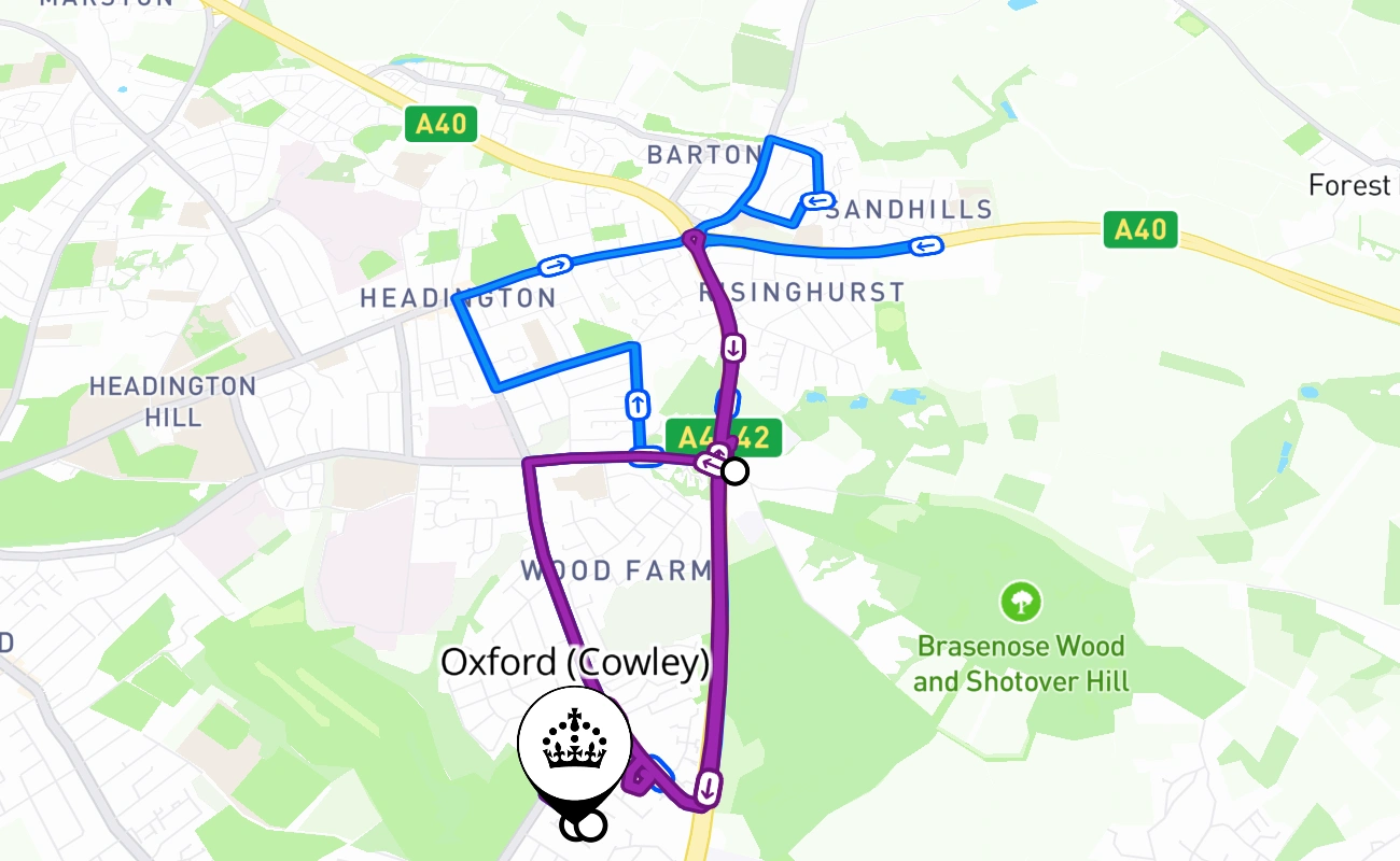 Oxford (Cowley) 驾考路线 #2636 地图 - ENG 英国
