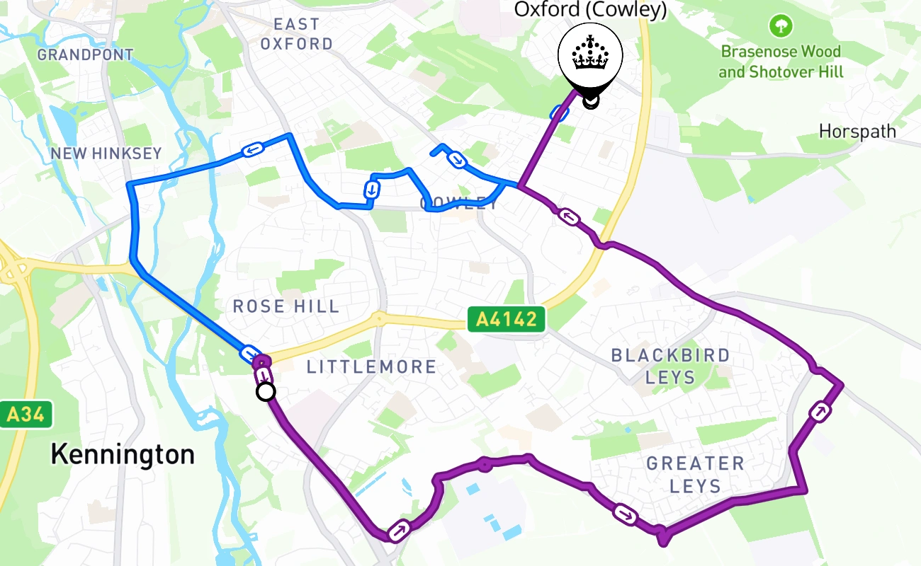 Oxford (Cowley) 驾考路线 #2777 地图 - ENG 英国