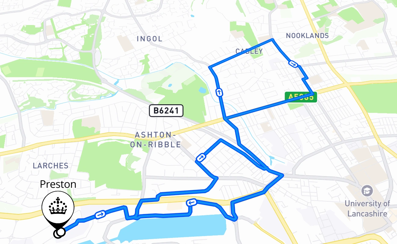 Preston 驾考路线 #2568 地图 - ENG 英国