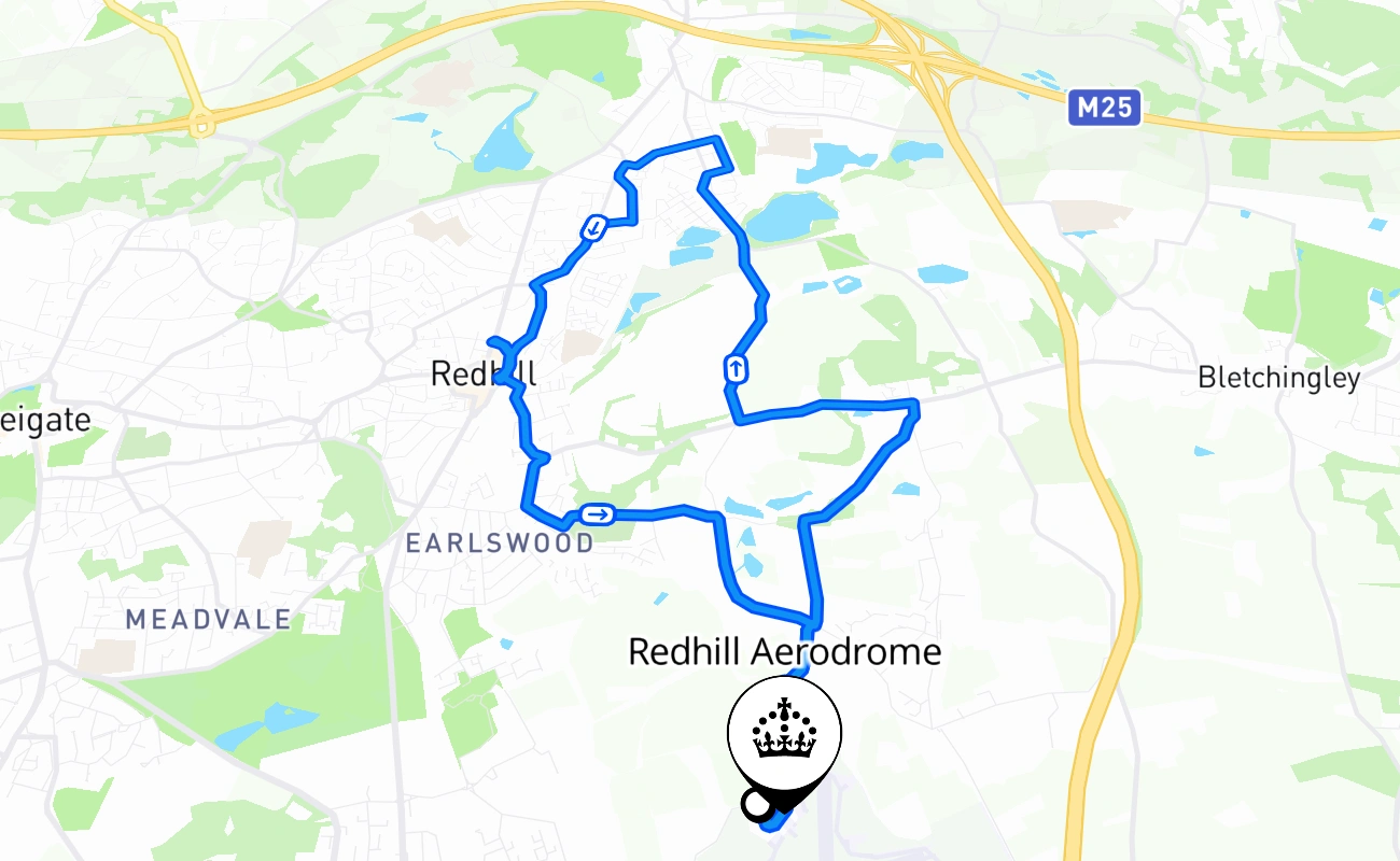 Redhill Aerodrome 驾考路线 #1267 地图 - ENG 英国