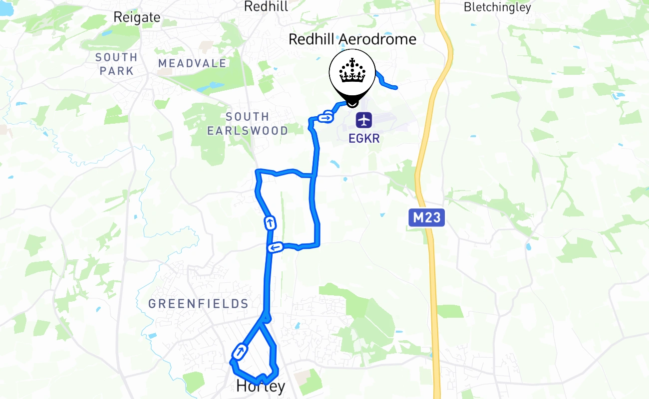 Redhill Aerodrome 驾考路线 #1269 地图 - ENG 英国