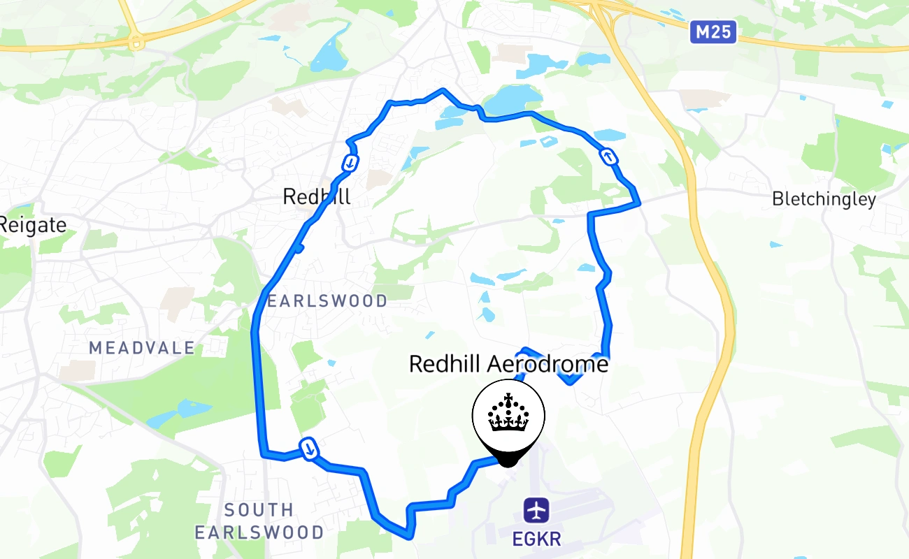 Redhill Aerodrome 驾考路线 #1273 地图 - ENG 英国