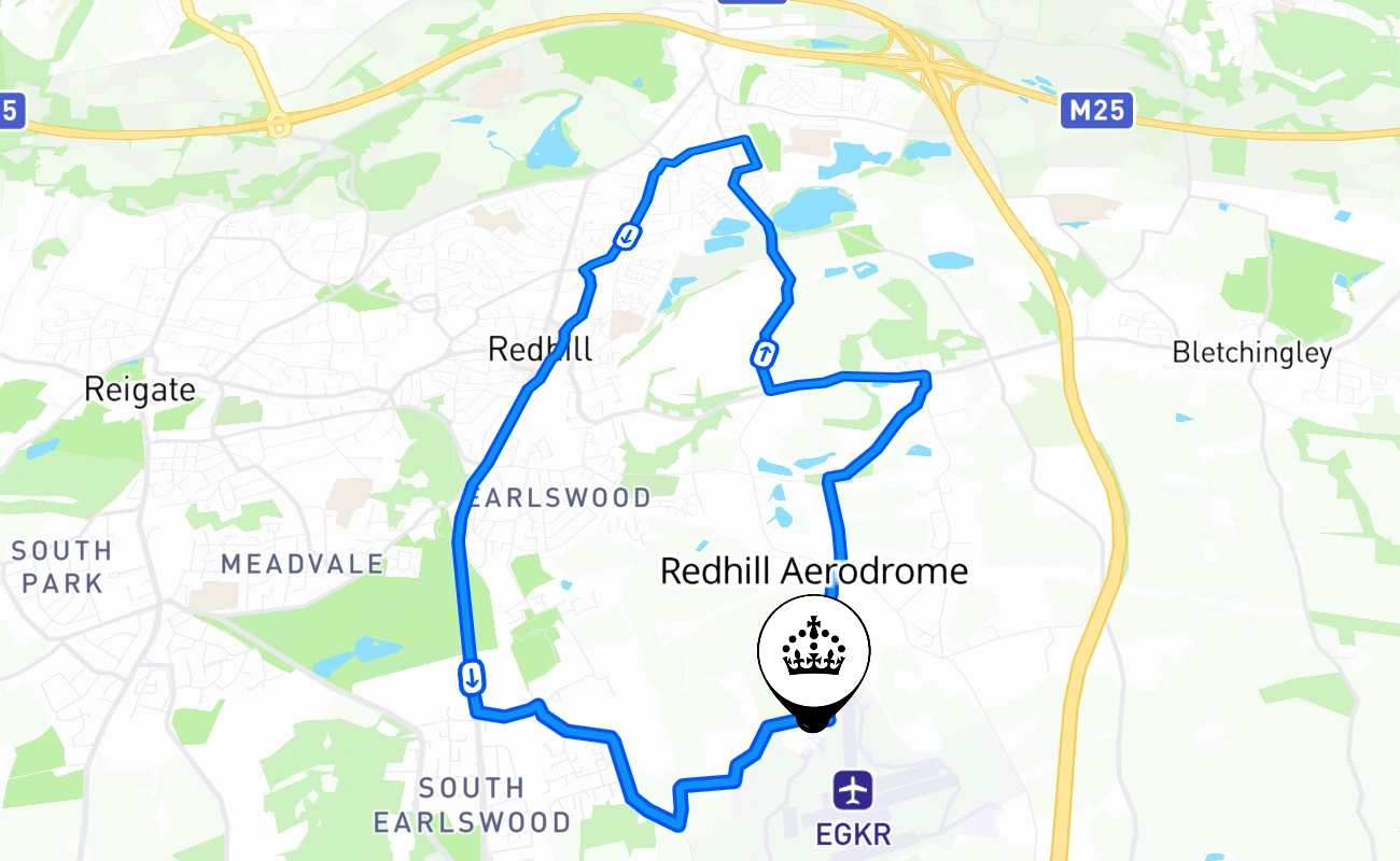 Redhill Aerodrome 驾考路线 #1278 地图 - ENG 英国