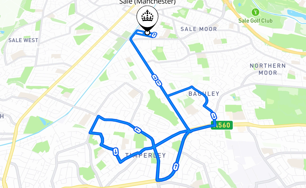 Sale (Manchester) 驾考路线 #2374 地图 - ENG 英国