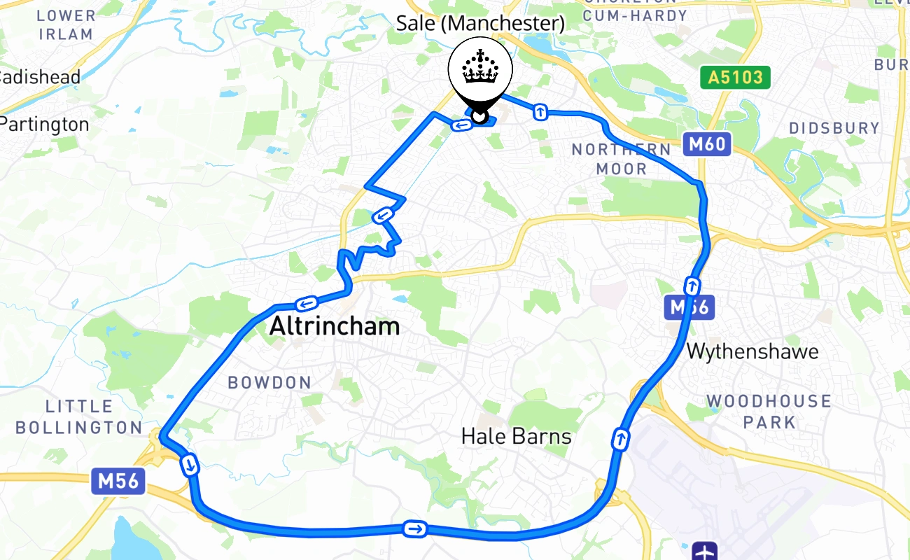 Sale (Manchester) 驾考路线 #2375 地图 - ENG 英国