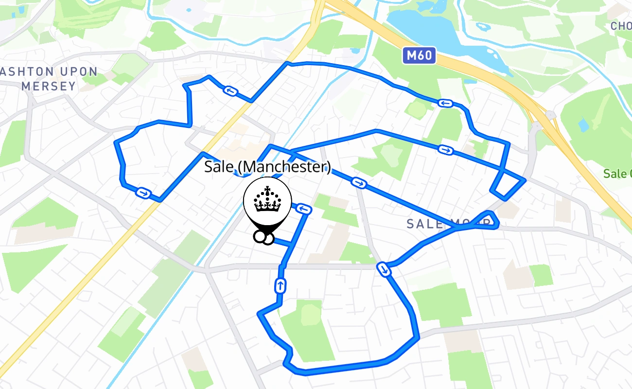 Sale (Manchester) 驾考路线 #2376 地图 - ENG 英国