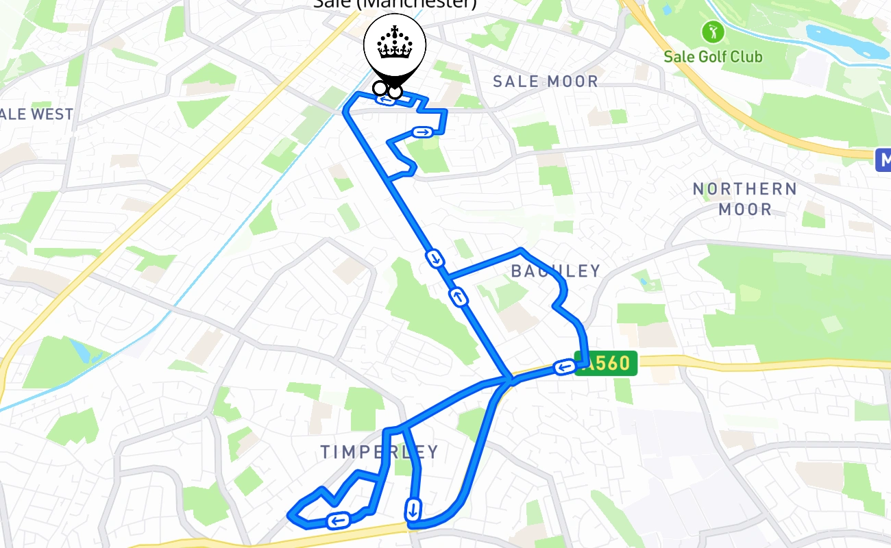 Sale (Manchester) 驾考路线 #2747 地图 - ENG 英国