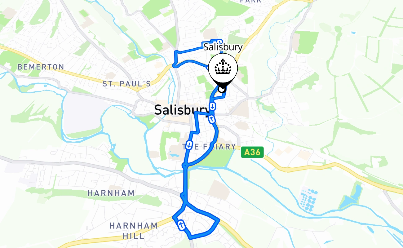 Salisbury 驾考路线 #736 地图 - ENG 英国