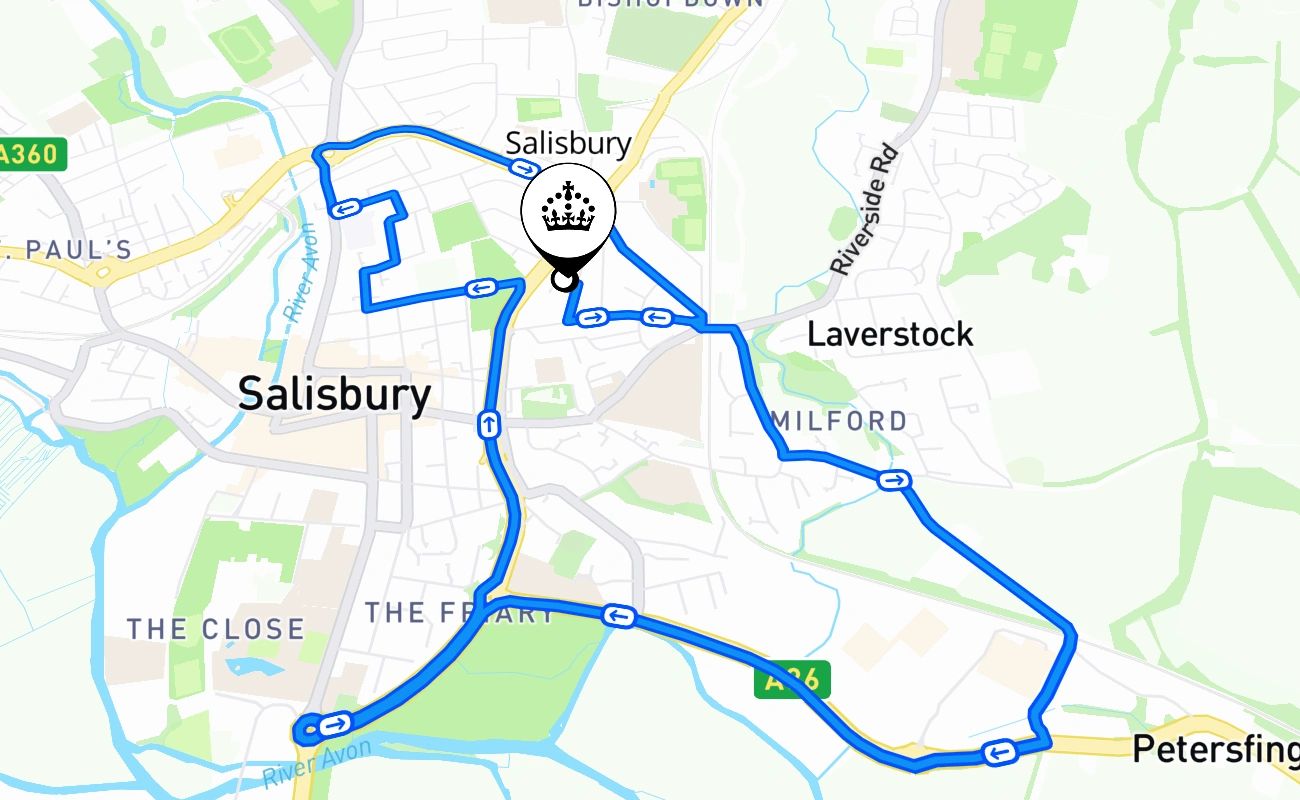 Salisbury 驾考路线 #737 地图 - ENG 英国