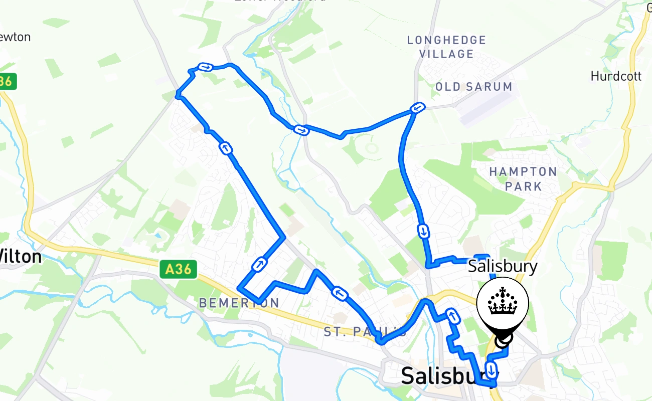 Salisbury 驾考路线 #2660 地图 - ENG 英国