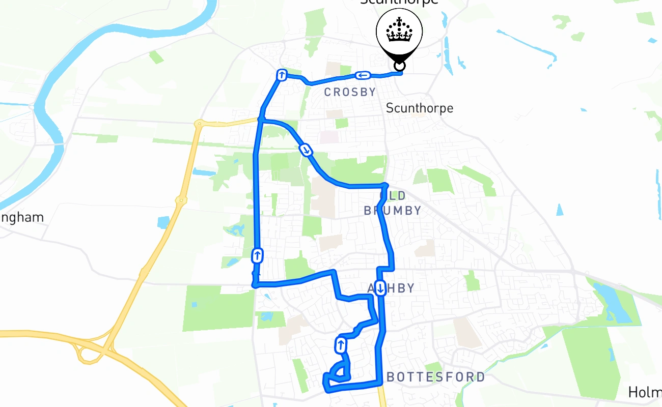 Scunthorpe 驾考路线 #1553 地图 - ENG 英国