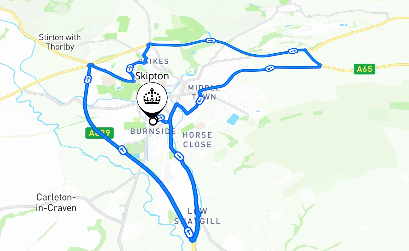 Skipton 驾考路线 #2635 地图 - ENG 英国