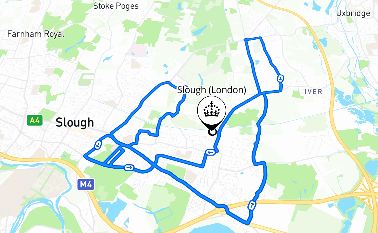 Slough (London) 驾考路线 #2267 地图 - ENG 英国