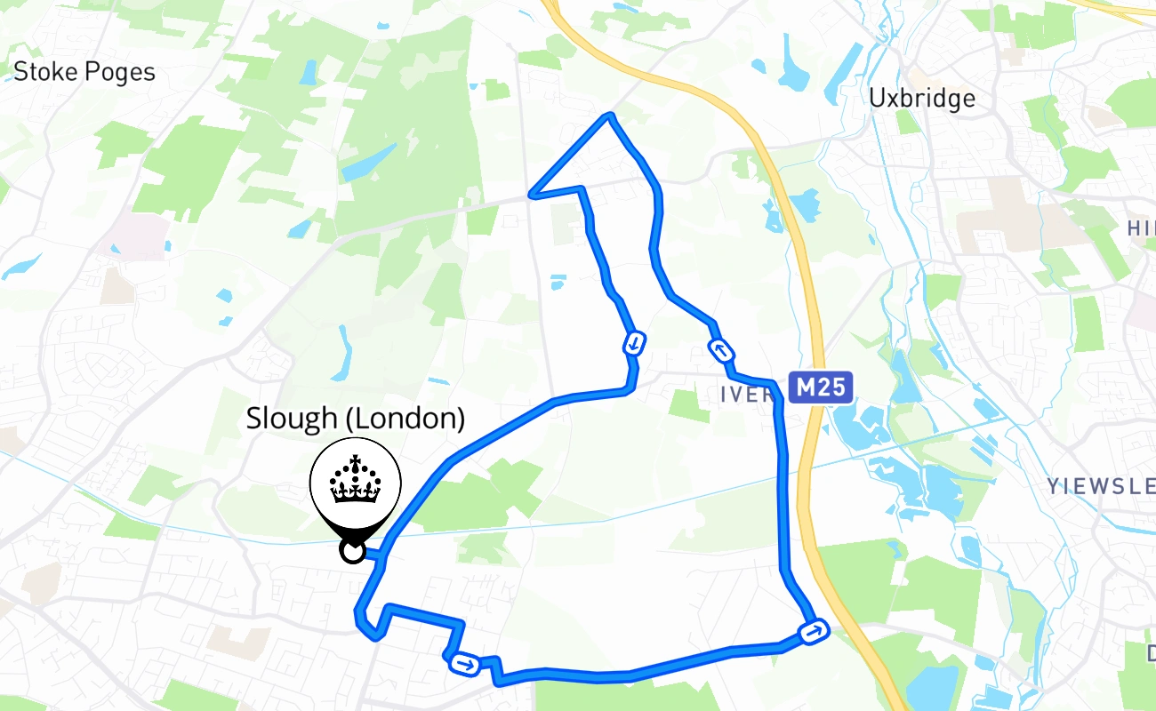 Slough (London) 驾考路线 #2268 地图 - ENG 英国