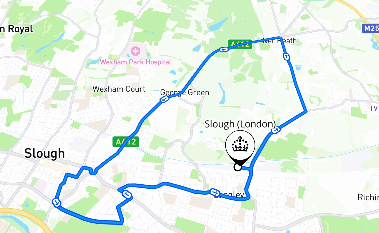 Slough (London) 驾考路线 #2269 地图 - ENG 英国
