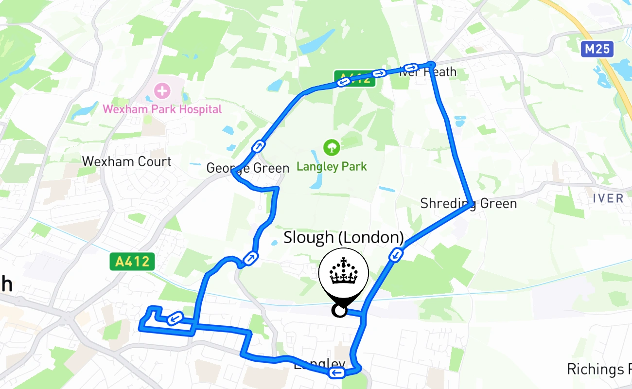 Slough (London) 驾考路线 #2270 地图 - ENG 英国