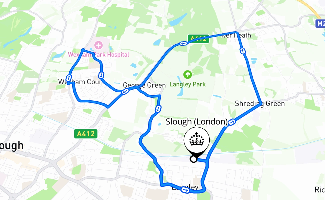 Slough (London) 驾考路线 #2271 地图 - ENG 英国