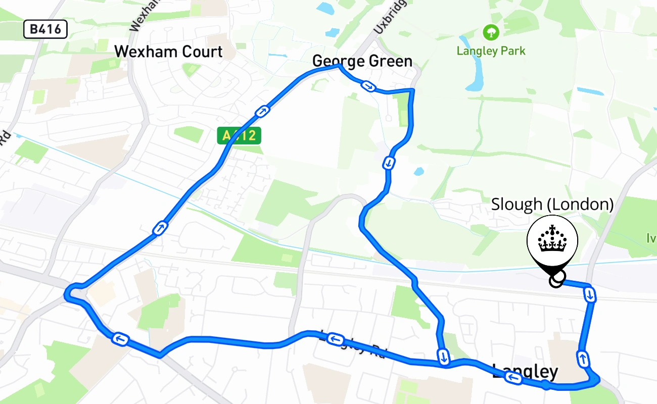 Slough (London) 驾考路线 #2273 地图 - ENG 英国