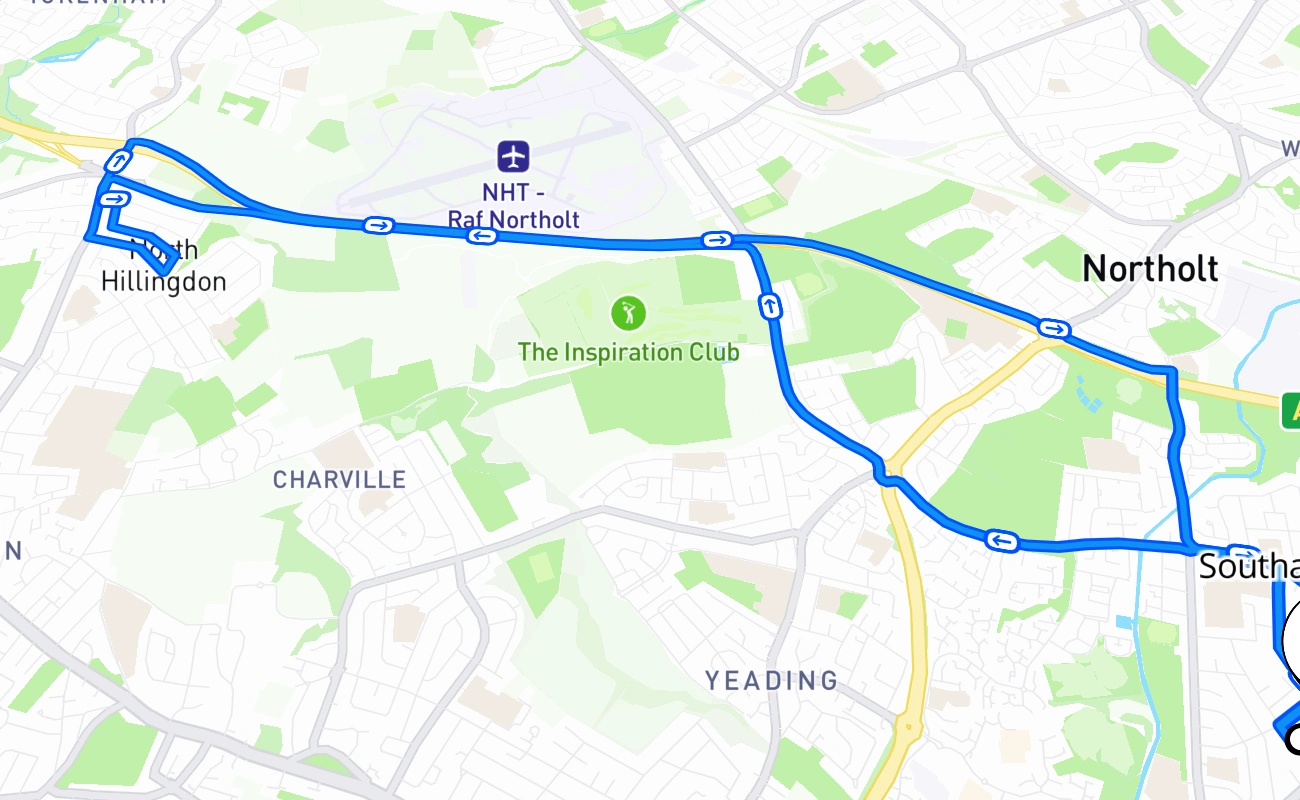 Southall (London) 驾考路线 #2500 地图 - ENG 英国