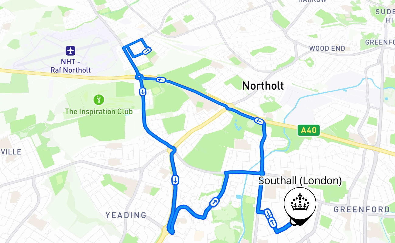 Southall (London) 驾考路线 #2751 地图 - ENG 英国