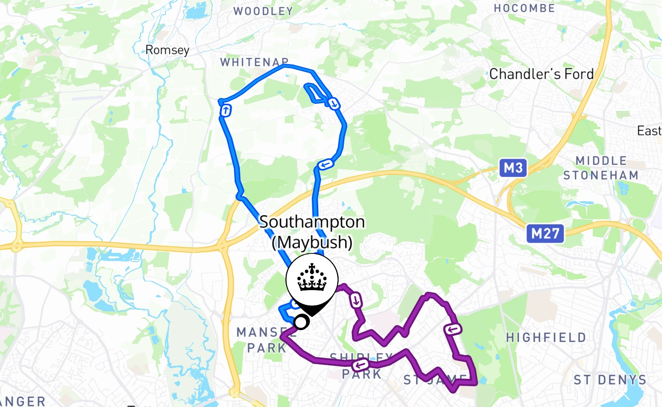 Southampton (Maybush) 驾考路线 #581 地图 - ENG 英国
