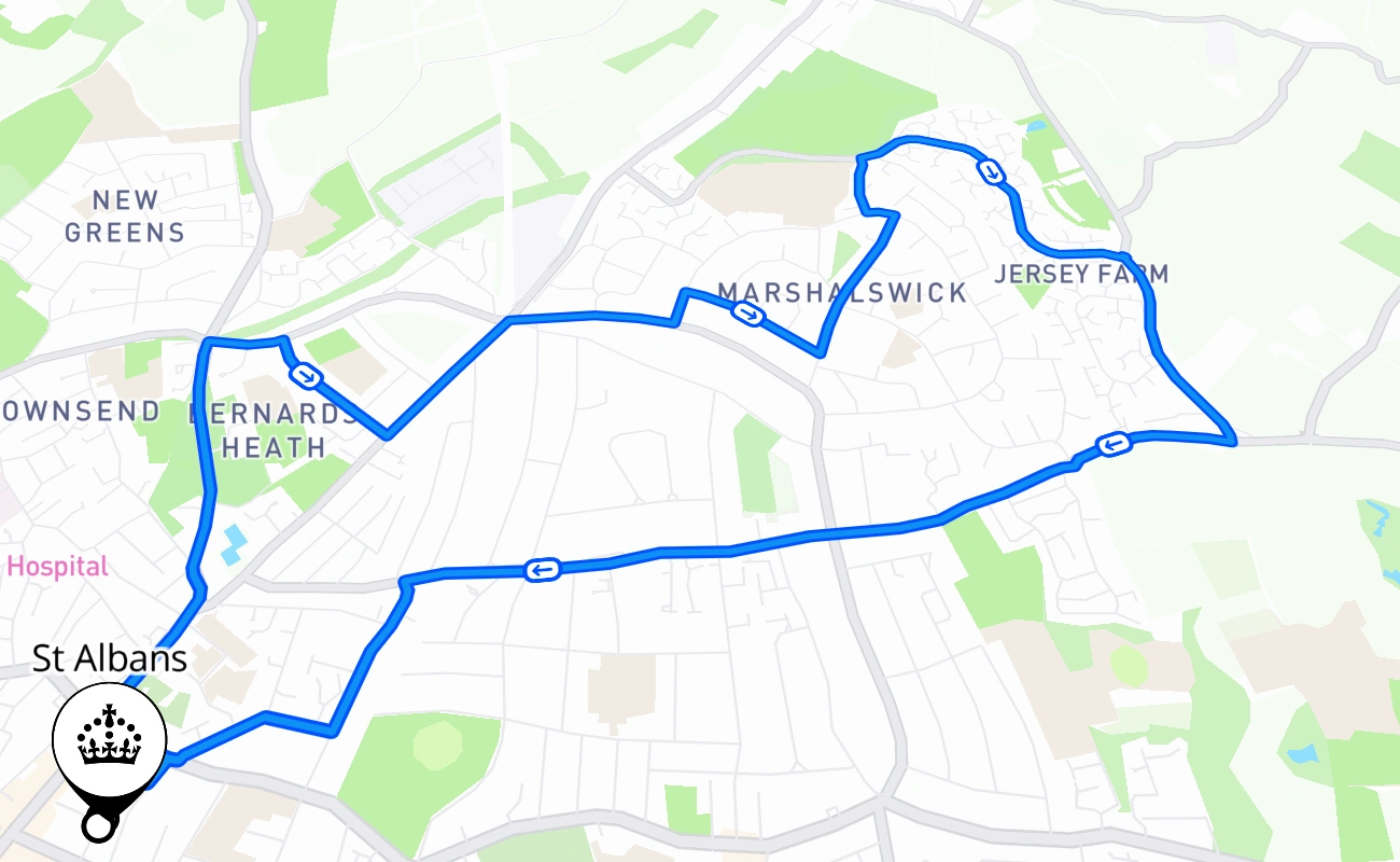 St Albans 驾考路线 #1810 地图 - ENG 英国