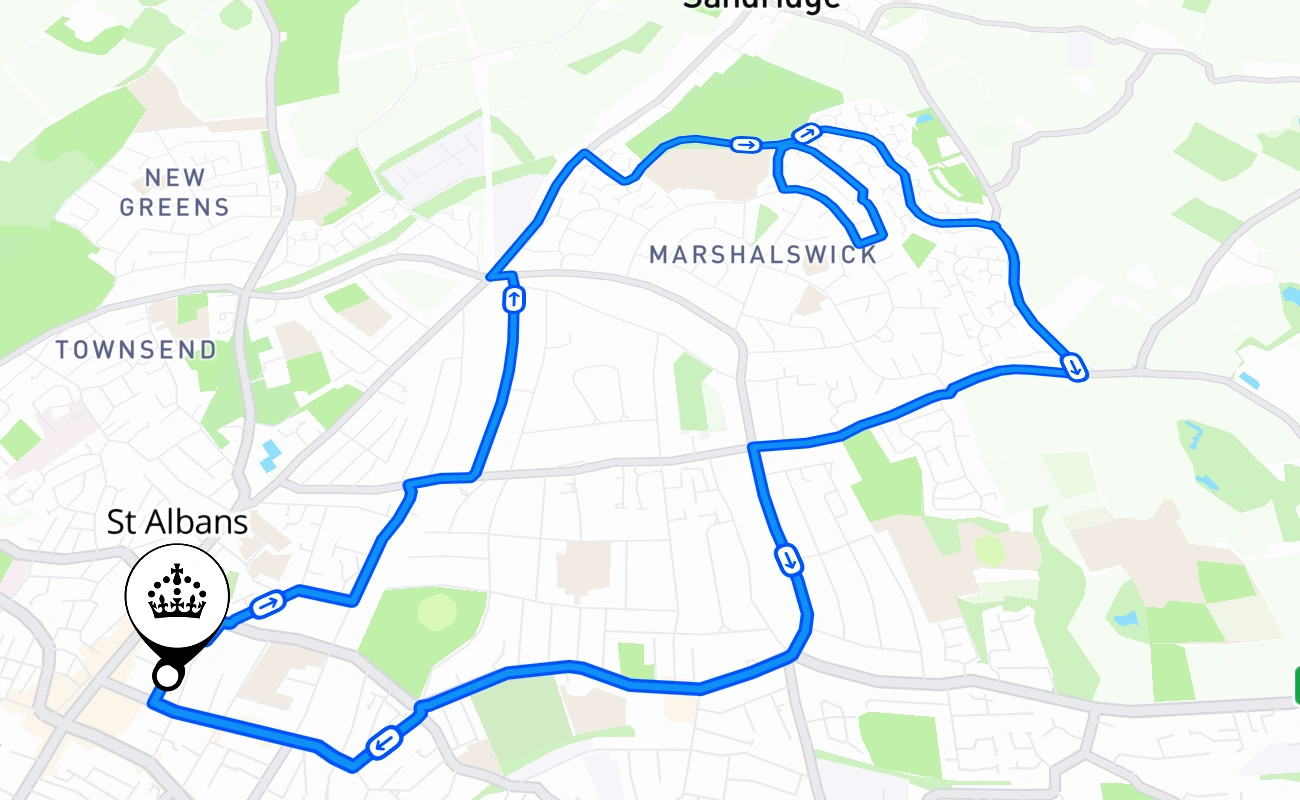 St Albans 驾考路线 #1811 地图 - ENG 英国