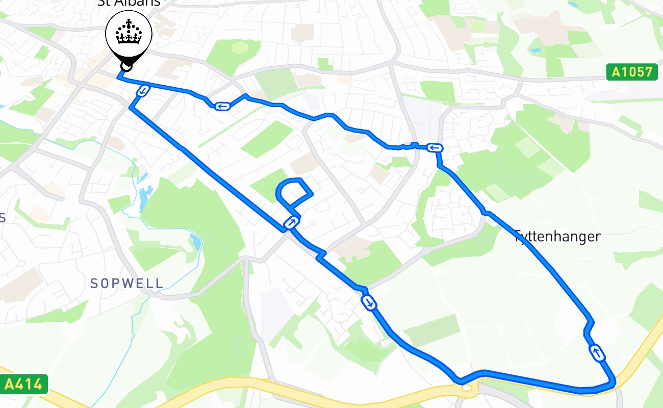St Albans 驾考路线 #1812 地图 - ENG 英国