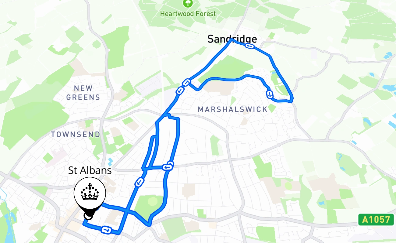St Albans 驾考路线 #1816 地图 - ENG 英国