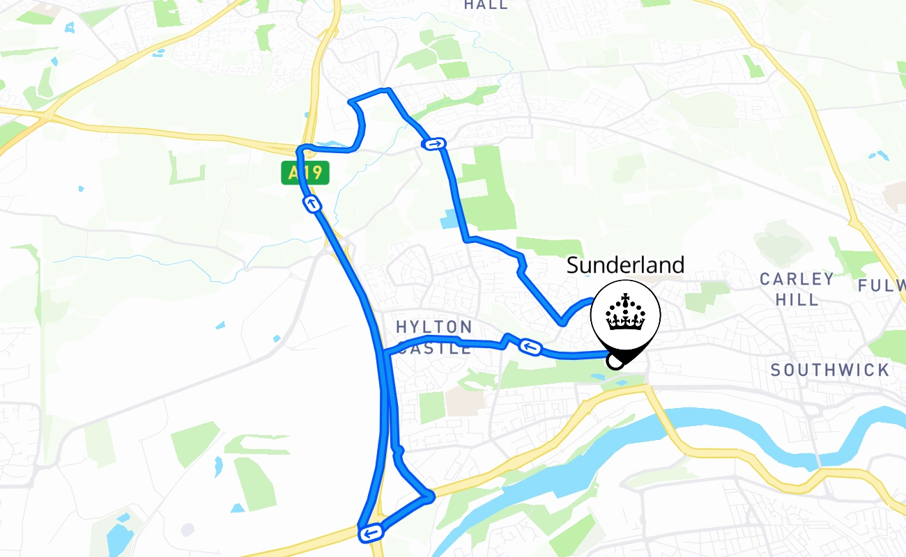Sunderland 驾考路线 #2441 地图 - ENG 英国