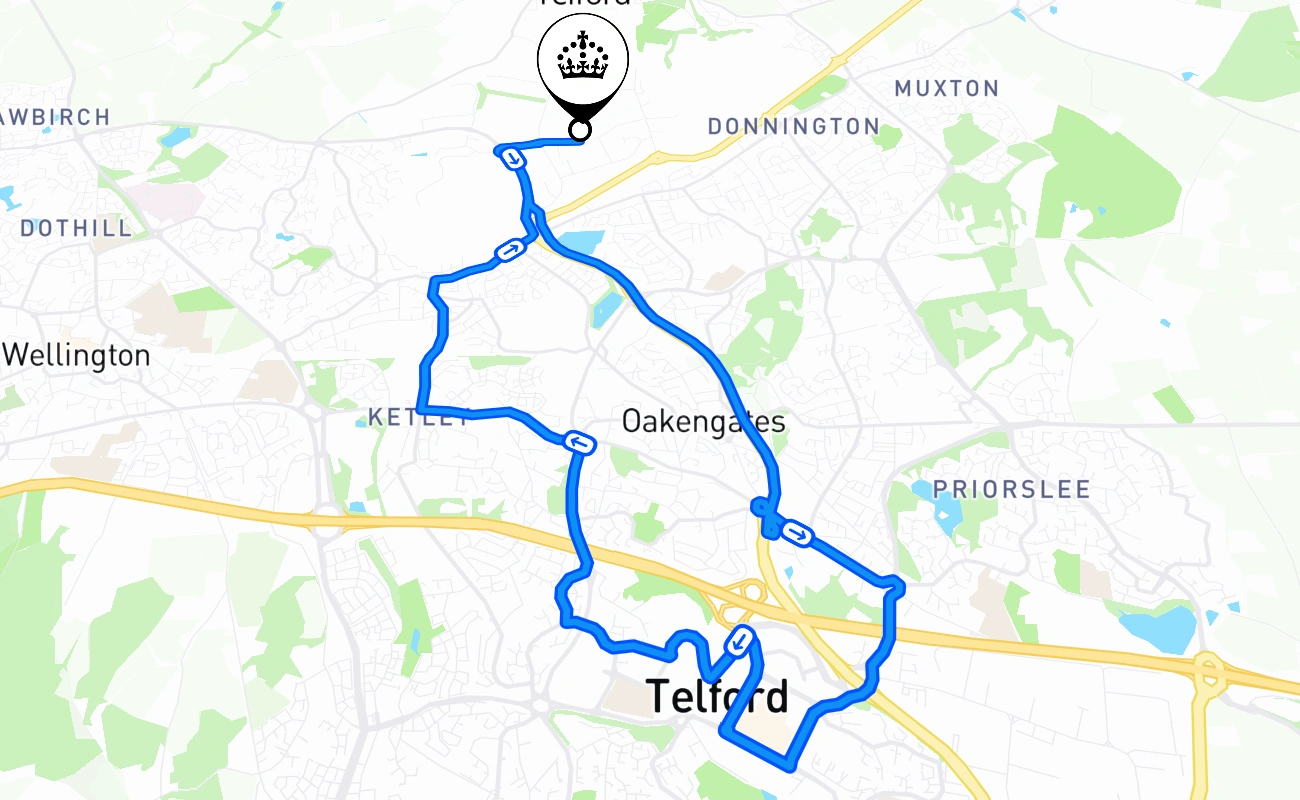 Telford 驾考路线 #1646 地图 - ENG 英国