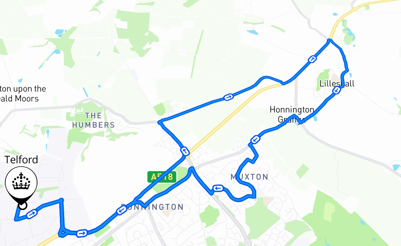 Telford 驾考路线 #1649 地图 - ENG 英国