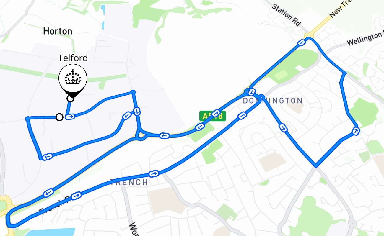 Telford 驾考路线 #1652 地图 - ENG 英国