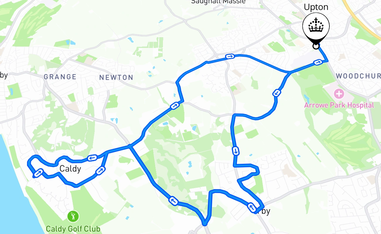 Upton driving test route #1384 map - ENG United Kingdom