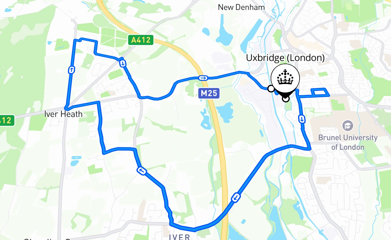 Uxbridge (London) 驾考路线 #2370 地图 - ENG 英国