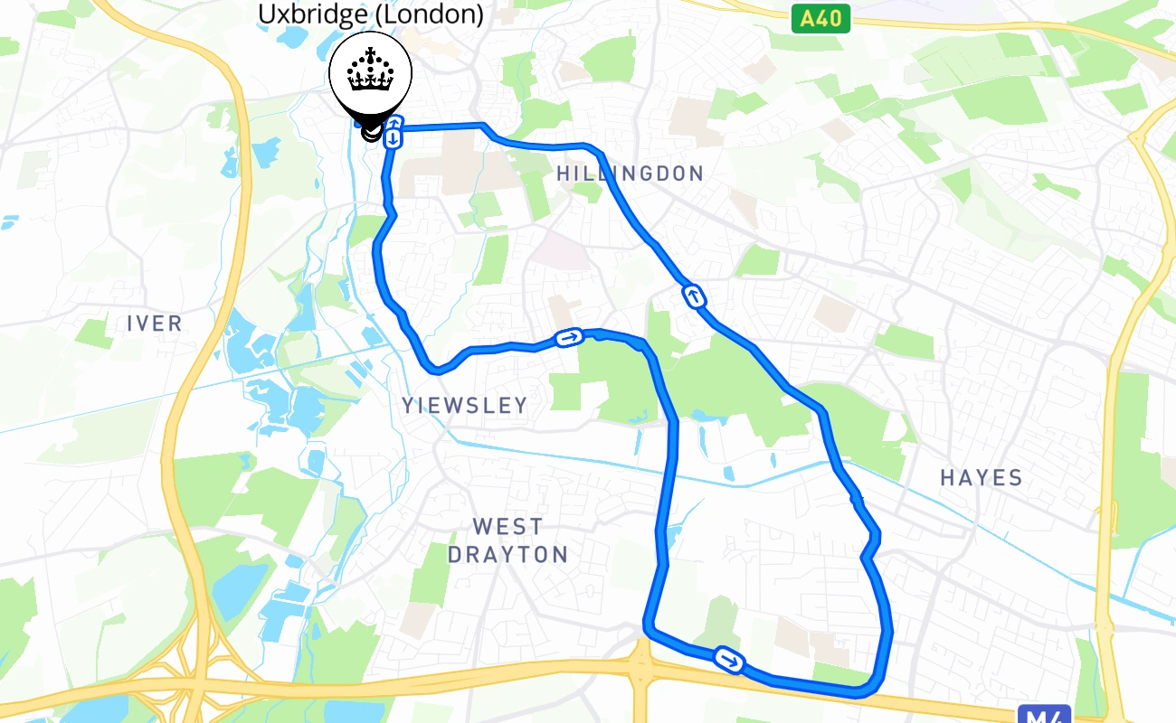 Uxbridge (London) 驾考路线 #2373 地图 - ENG 英国
