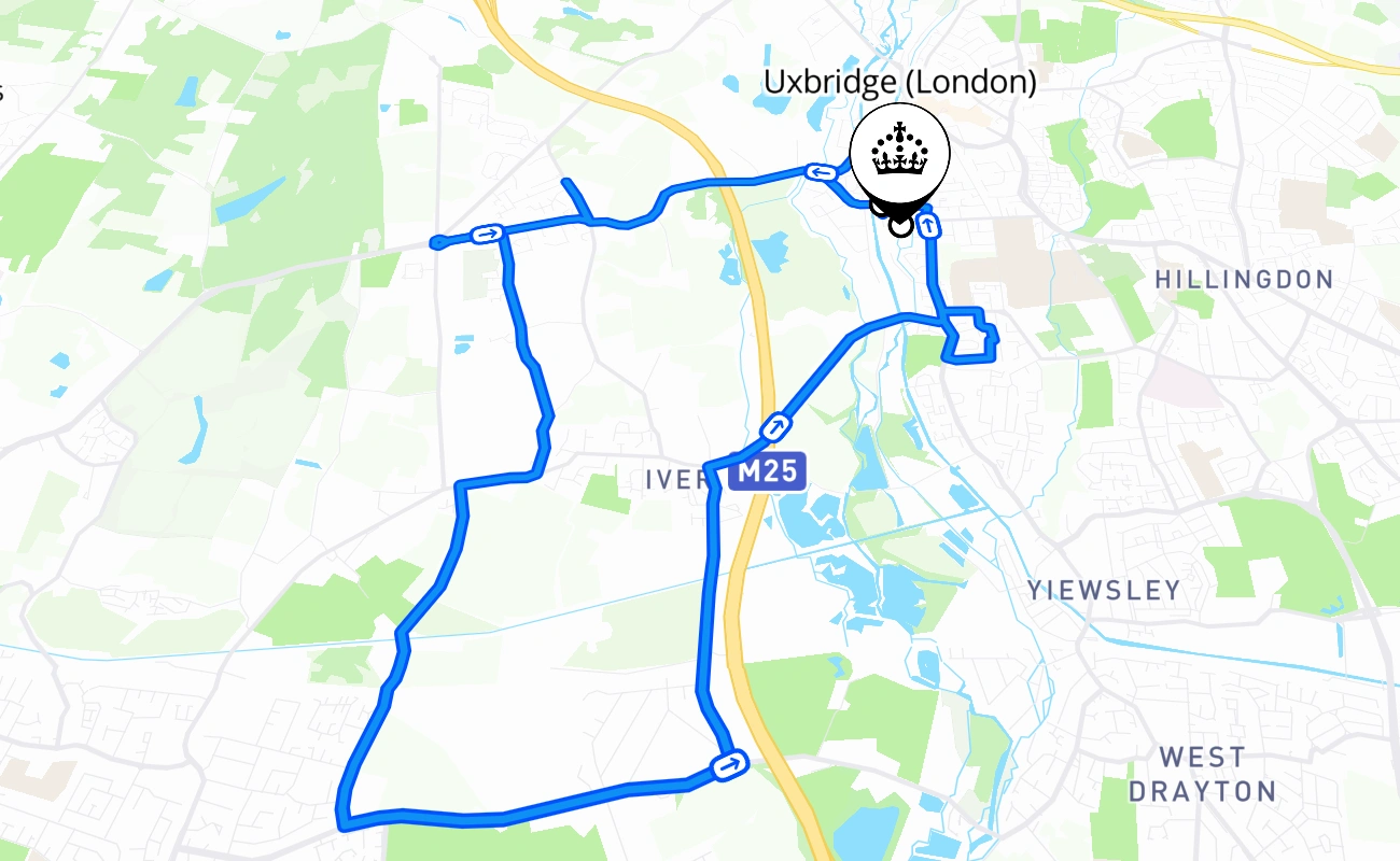 Uxbridge (London) 驾考路线 #2758 地图 - ENG 英国