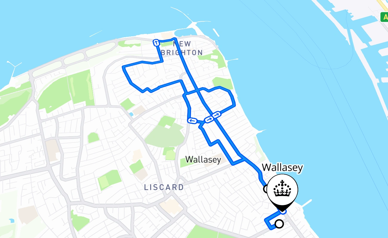Wallasey 驾考路线 #2207 地图 - ENG 英国