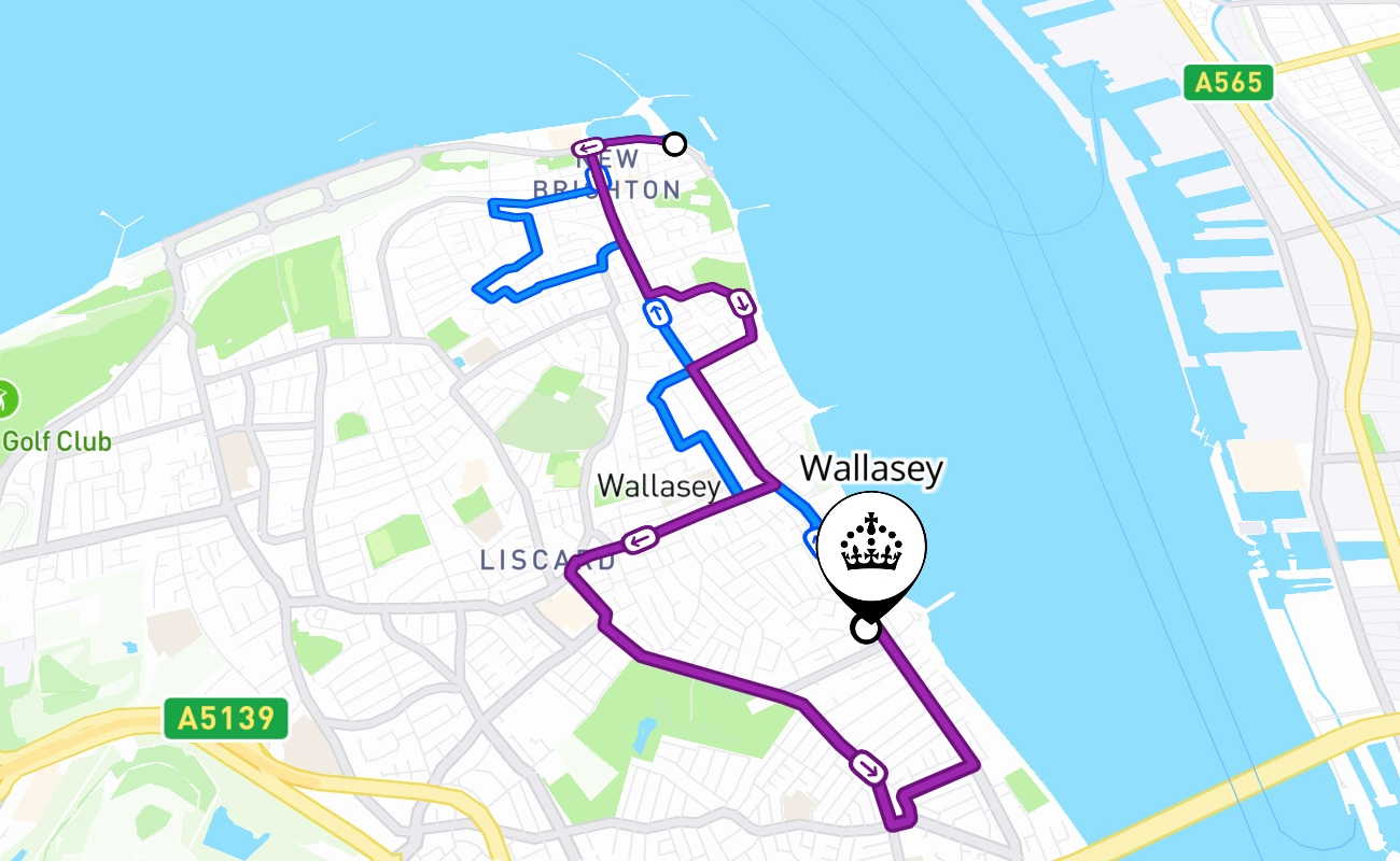 Wallasey 驾考路线 #2208 地图 - ENG 英国