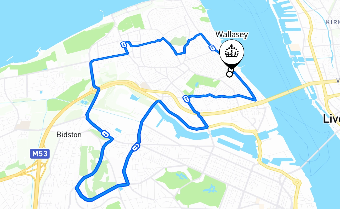 Wallasey 驾考路线 #2200 地图 - ENG 英国