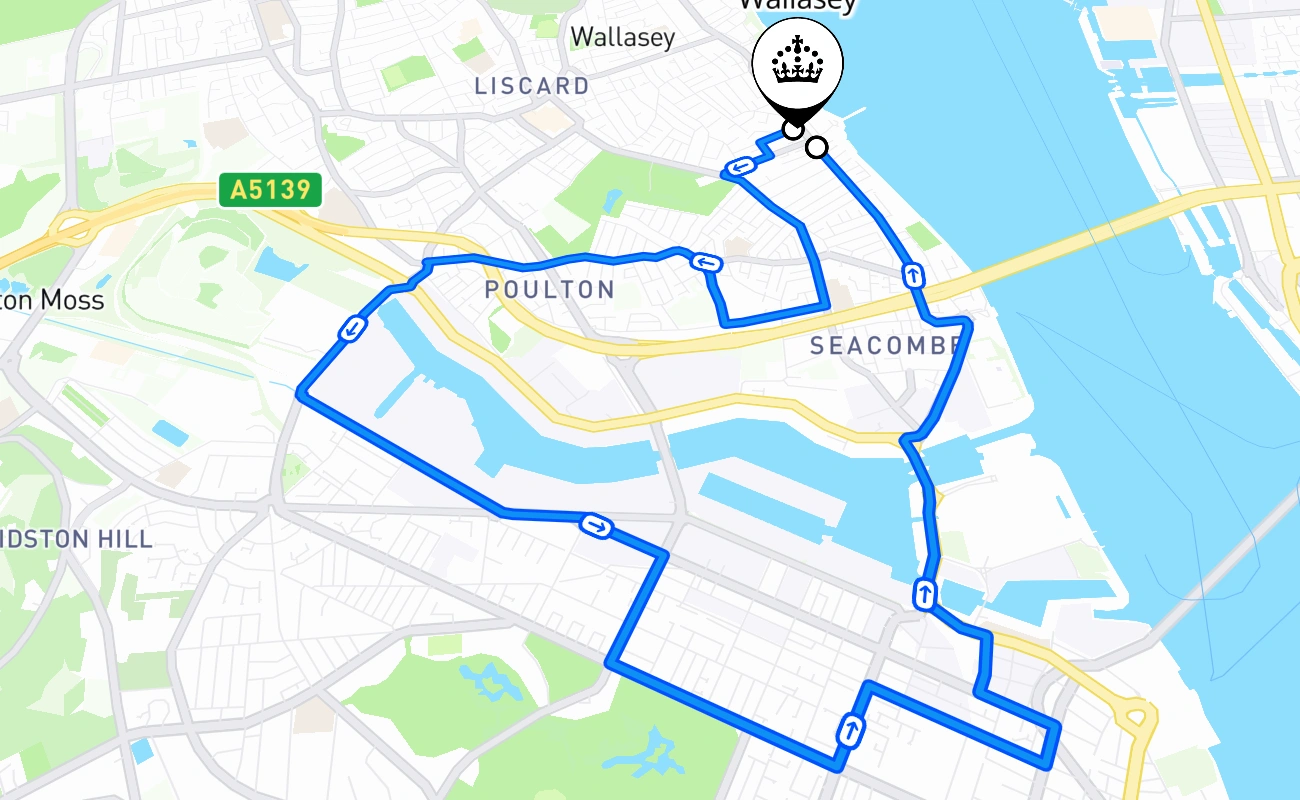 Wallasey 驾考路线 #2781 地图 - ENG 英国