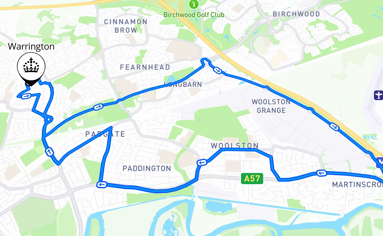 Warrington 驾考路线 #776 地图 - ENG 英国