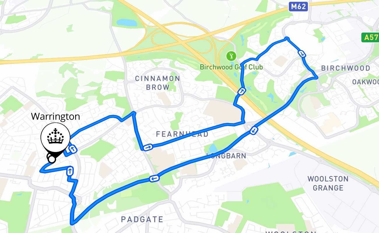 Warrington 驾考路线 #780 地图 - ENG 英国